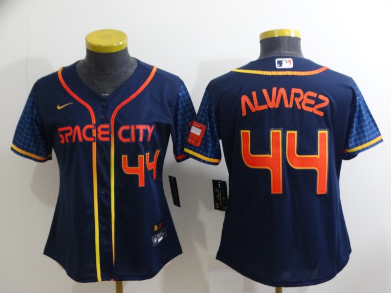 Women's Houston Astros #44 Yordan Alvarez 2022 Navy City Connect Stitched Jerseys
