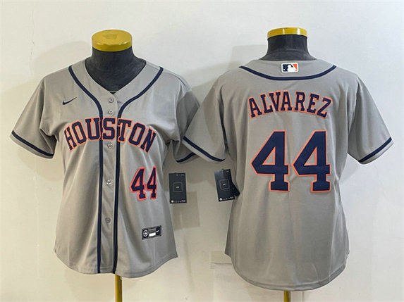 Women's Houston Astros #44 Yordan Alvarez Gray Cool Base Stitched Baseball Jerseys