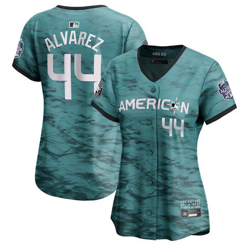 Women's Houston Astros #44 Yordan Alvarez Teal 2023 All-Star Stitched Baseball Jersey