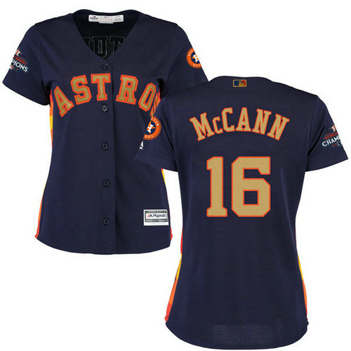 Women's Houston Astros Astros #16 Brian McCann Navy Blue 2018 Gold Program Cool Base Stitched MLB Jersey_1