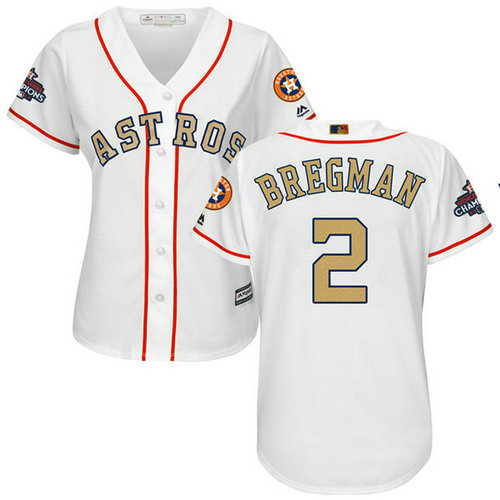 Women's Houston Astros Astros #2 Alex Bregman White 2018 Gold Program Cool Base Stitched MLB Jersey_1