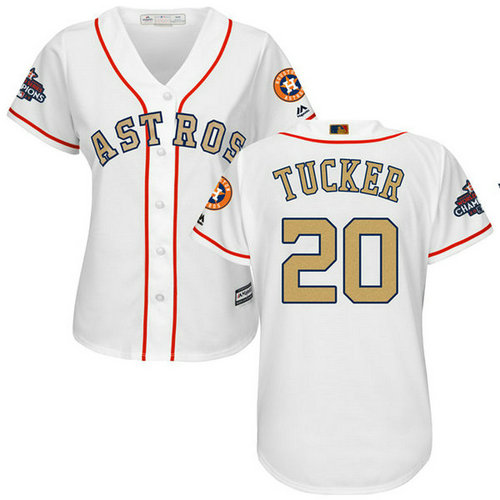 Women's Houston Astros Astros #20 Preston Tucker White 2018 Gold Program Cool Base Stitched MLB Jersey_1
