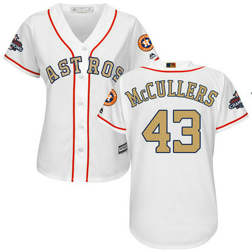 Women's Houston Astros Astros #43 Lance McCullers White 2018 Gold Program Cool Base Stitched MLB Jersey_1