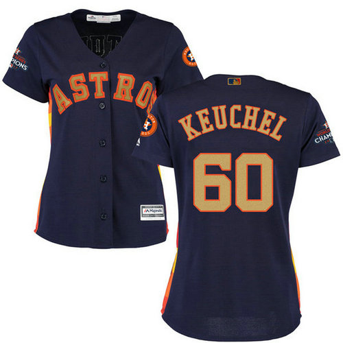 Women's Houston Astros Astros #60 Dallas Keuchel Navy Blue 2018 Gold Program Cool Base Stitched MLB Jersey_1