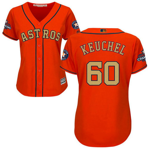Women's Houston Astros Astros #60 Dallas Keuchel Orange 2018 Gold Program Cool Base Stitched MLB Jersey_1