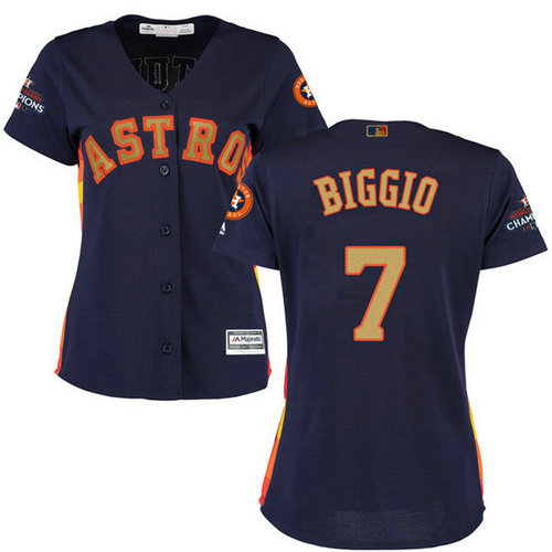 Women's Houston Astros Astros #7 Craig Biggio Navy Blue 2018 Gold Program Cool Base Stitched MLB Jersey_1