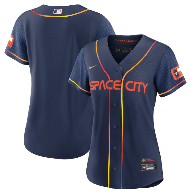Women's Houston Astros Blank 2022 Navy City Connect Stitched Jersey