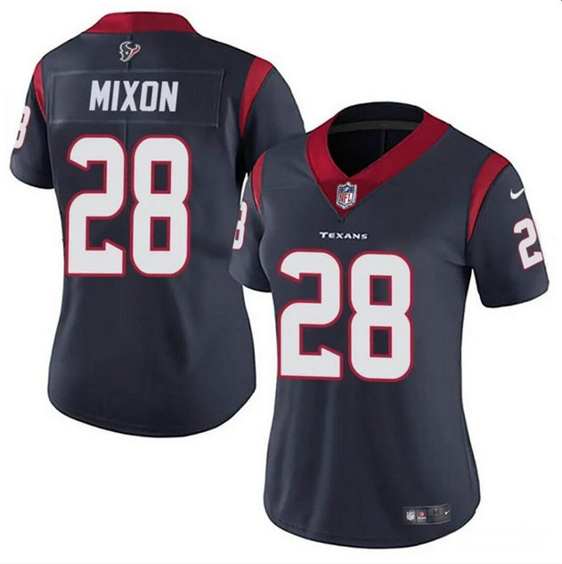 Women's Houston Texans #28 Joe Mixon Navy Vapor Untouchable Limited Stitched Jersey 