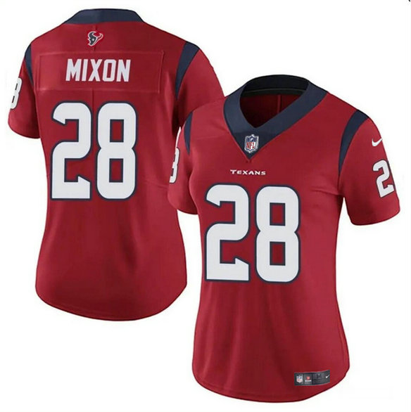 Women's Houston Texans #28 Joe Mixon Red Vapor Untouchable Limited Stitched Jersey (Run Small)