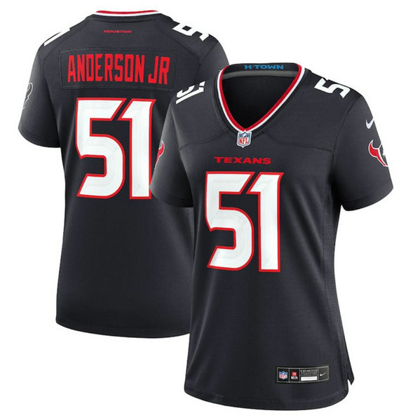 Women's Houston Texans #51 Will Anderson Jr. Navy 2024 Stitched Jersey 