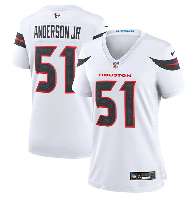 Women's Houston Texans #51 Will Anderson Jr. White 2024 Stitched Jersey 
