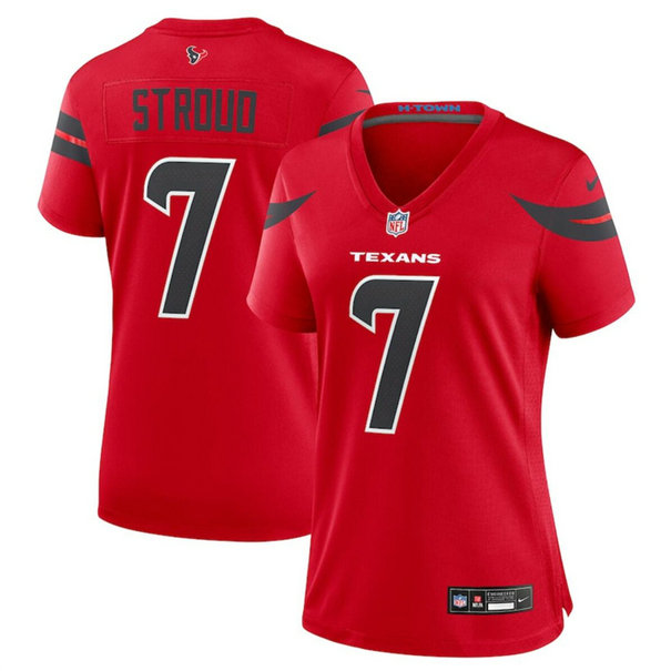 Women's Houston Texans #7 C.J. Stroud Red 2024 Alternate Stitched Jersey 