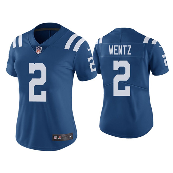 Women's Indianapolis Colts #2 Carson Wentz Blue Vapor Untouchable Limited Stitched Jersey