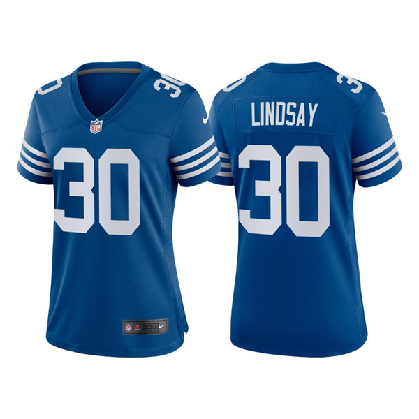 Women's Indianapolis Colts #30 Phillip Lindsay New Blue Stitched Jersey