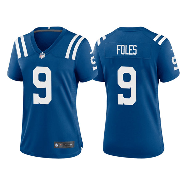 Women's Indianapolis Colts #9 Nick Foles Royal Stitched Game Jersey