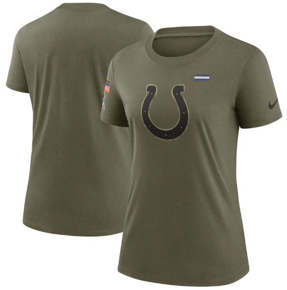 Women's Indianapolis Colts Olive 2021 Salute To Service T-Shirt 