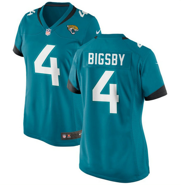 Women's Jacksonville Jaguars #4 Tank Bigsby Teal Stitched Jersey