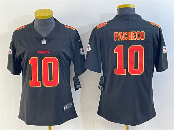 Women's Kansas City Chiefs #10 Isiah Pacheco Black Vapor Untouchable Limited Stitched jersey