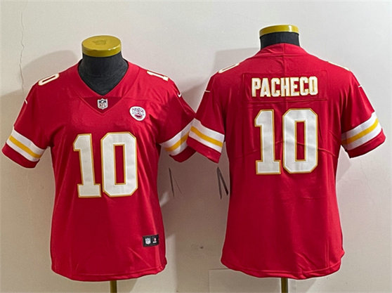 Women's Kansas City Chiefs #10 Isiah Pacheco Red Vapor Stitched Jersey