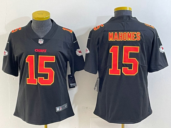 Women's Kansas City Chiefs #15 Patrick Mahomes Black Vapor Untouchable Limited Stitched Football Jersey