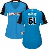 Women's Kansas City Royals #51 Jason Vargas  Blue American League 2017 MLB All-Star MLB Jersey