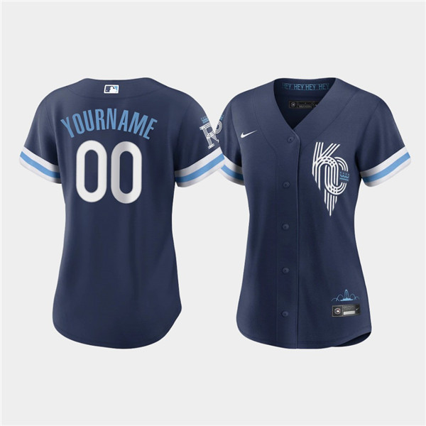 Women's Kansas City Royals Active Player Custom 2022 Navy City Connect Cool Base Stitched Jersey