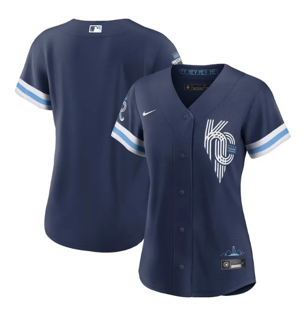 Women's Kansas City Royals Blank 2022 Navy City Connect Cool Base Stitched Jersey(Run Small)