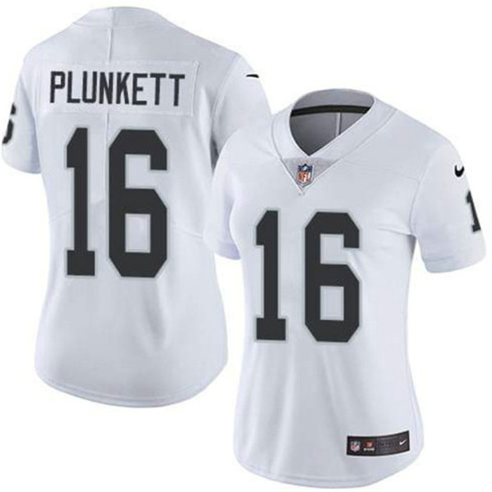 Women's Las Vegas Raiders #16 Jim Plunkett White Vapor Untouchable Limited Stitched Jersey