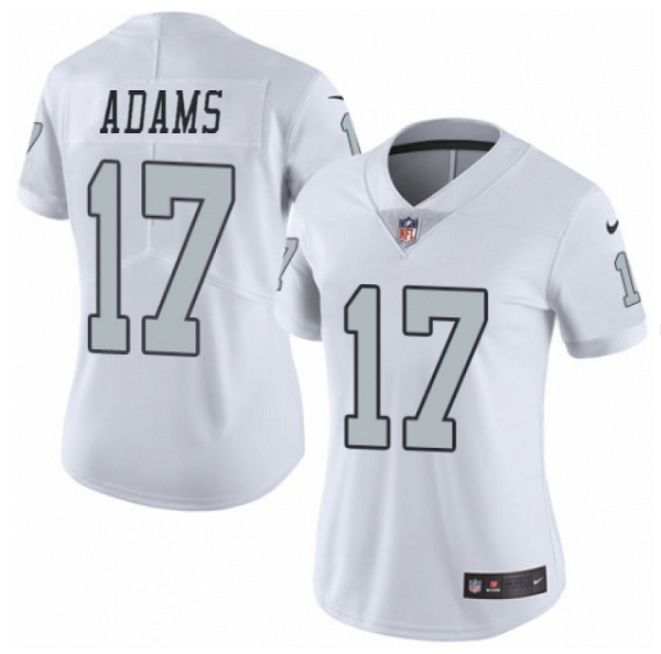 Women's Las Vegas Raiders #17 Davante Adams White Color Rush Limited Stitched Jersey(Run Small)