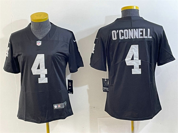 Women's Las Vegas Raiders #4 Aidan O'Connell Black Vapor Untouchable Limited Stitched Jersey