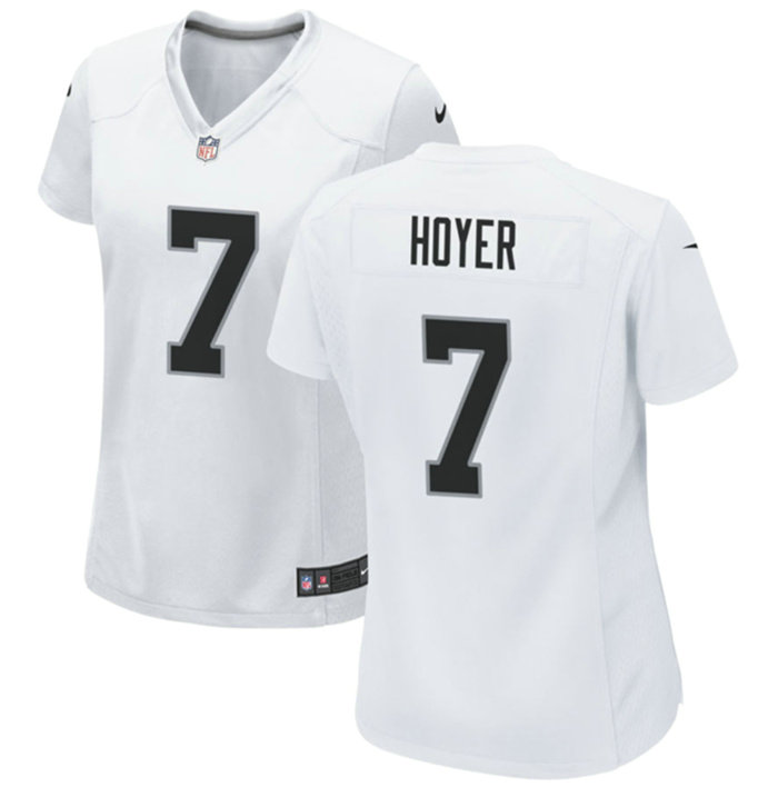 Women's Las Vegas Raiders #7 Brian Hoyer White Stitched Jersey