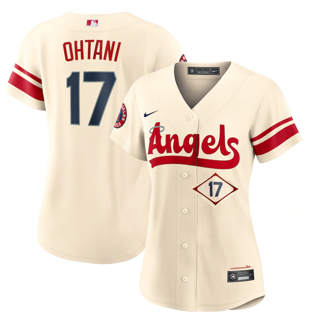 Women's Los Angeles Angels #17 Shohei Ohtani 2022 Cream City Connect Stitched Baseball Jersey