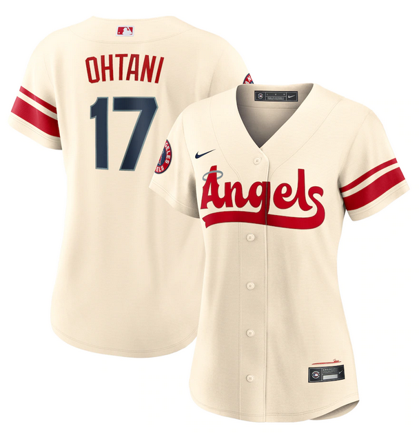 Women's Los Angeles Angels #17 Shohei Ohtani 2022 Cream City Connect Stitched Baseball Jersey(Run Small)
