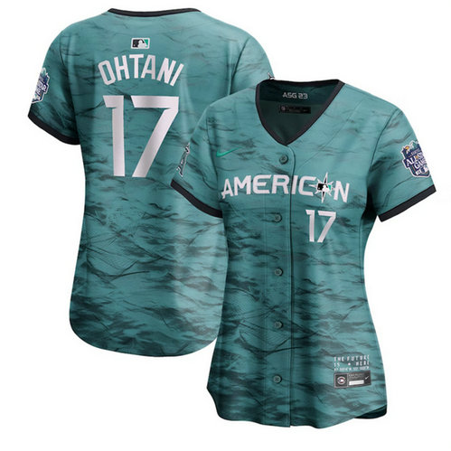 Women's Los Angeles Angels #17 Shohei Ohtani Teal 2023 All-Star Stitched Baseball Jersey
