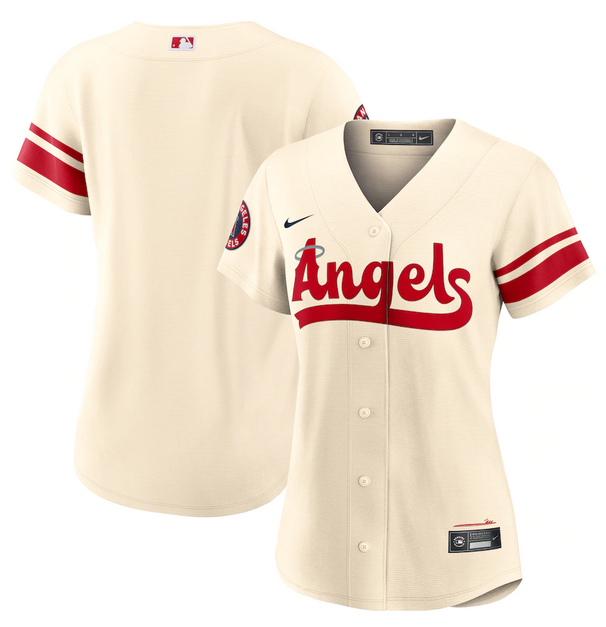 Women's Los Angeles Angels Blank 2022 Cream City Connect Stitched Baseball Jersey(Run Small)