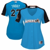 Women's Los Angeles Angels of Anaheim #27 Mike Trout  Blue American League 2017 MLB All-Star MLB Jersey