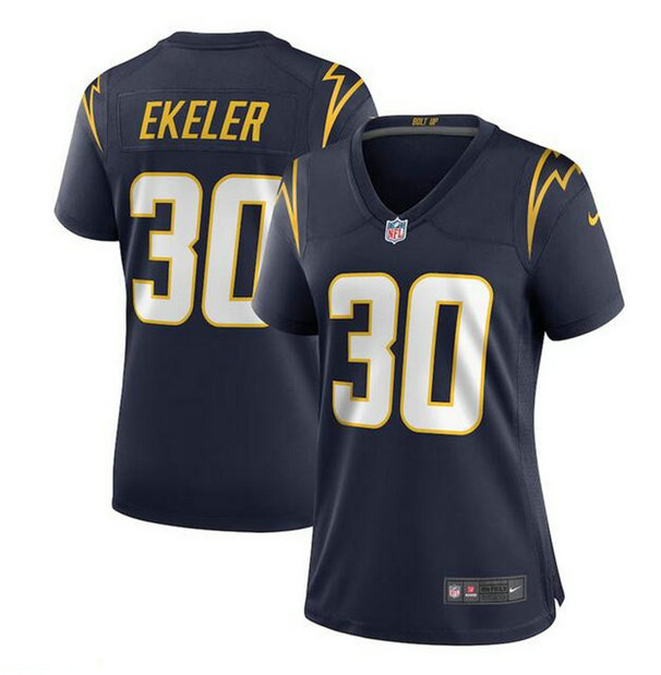 Women's Los Angeles Chargers #30 Austin Ekeler Navy Stitched Jersey