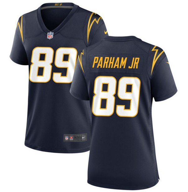 Women's Los Angeles Chargers #89 Donald Parham Jr Navy Stitched Game Jersey