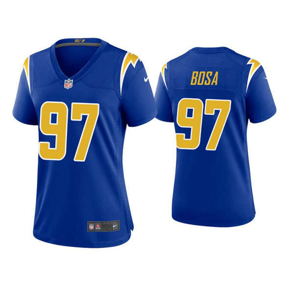 Women's Los Angeles Chargers #97 Joey Bosa Royal Vapor Untouchable Limited Stitched Jersey