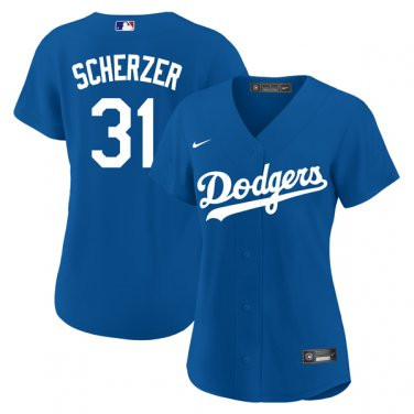 Women's Los Angeles Dodgers #31 Max Scherzer Royal Alternate Jersey