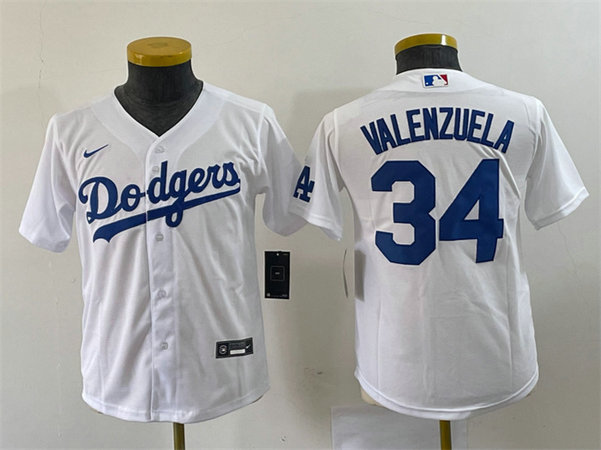 Women's Los Angeles Dodgers #34 Toro Valenzuela White Stitched Jersey