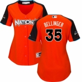 Women's Los Angeles Dodgers #35 Cody Bellinger  Orange National League 2017 MLB All-Star MLB Jersey