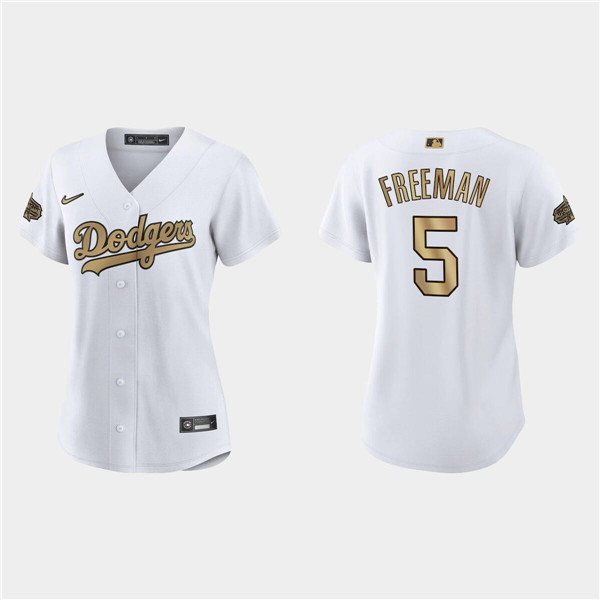 Women's Los Angeles Dodgers #5 Freddie Freeman 2022 All-Star White Stitched Baseball Jersey