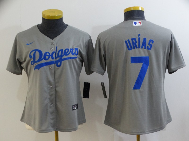 Women's Los Angeles Dodgers #7 Julio Urias Grey Cool Base Stitched Jersey