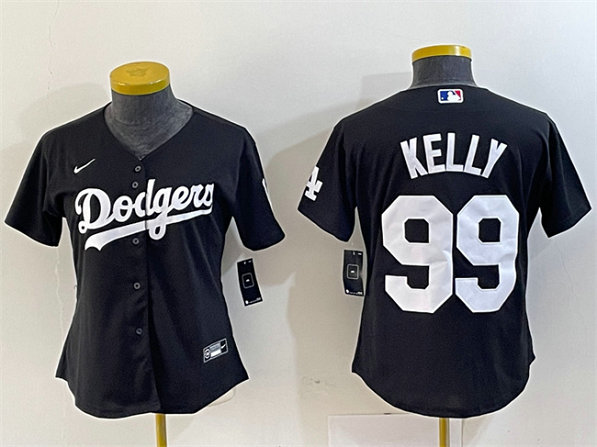 Women's Los Angeles Dodgers #99 Joe Kelly Black Stitched Jersey(Run Small)