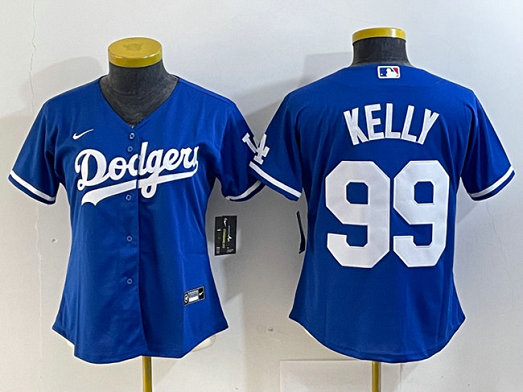 Women's Los Angeles Dodgers #99 Joe Kelly Blue Stitched Jersey