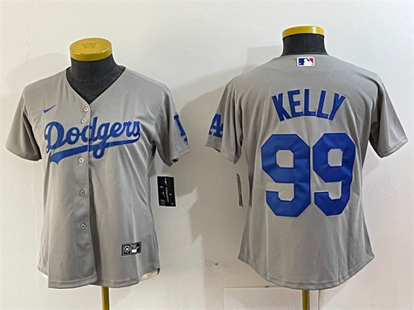Women's Los Angeles Dodgers #99 Joe Kelly Grey Stitched Jersey(Run Small) 1