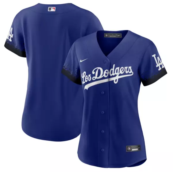 Women's Los Angeles Dodgers Blank 2021 Royal City Connect Cool Base Stitched Baseball Jersey