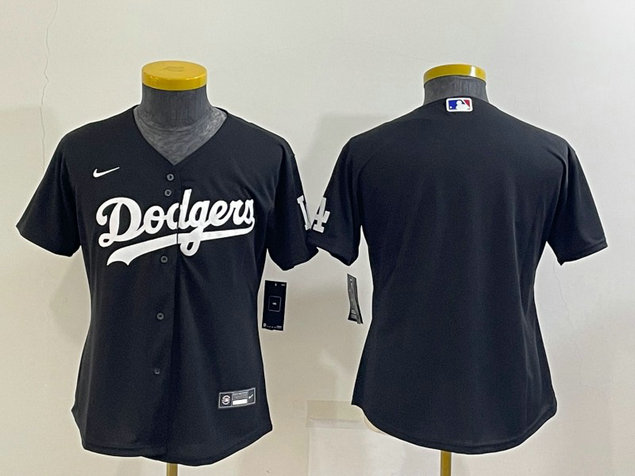 Women's Los Angeles Dodgers Blank Black Stitched Baseball Jersey