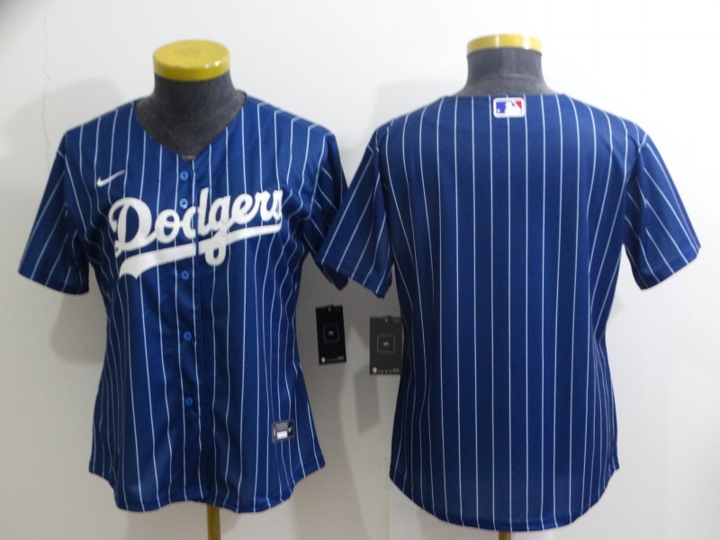 Women's Los Angeles Dodgers Blank Blue Stitched Baseball Jersey(Run Small)